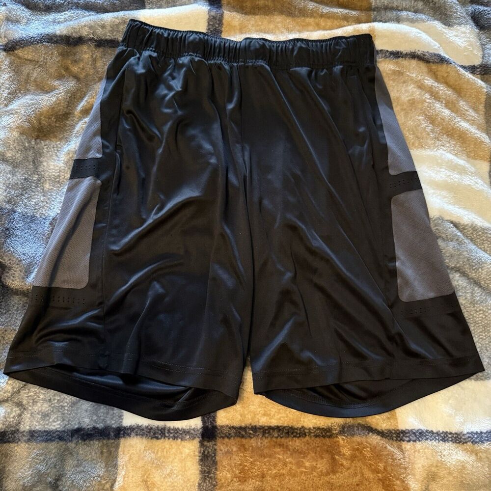 TEKGear Shorts Mens L Basketball Athletic Elastic Tie Waist Black/Gray